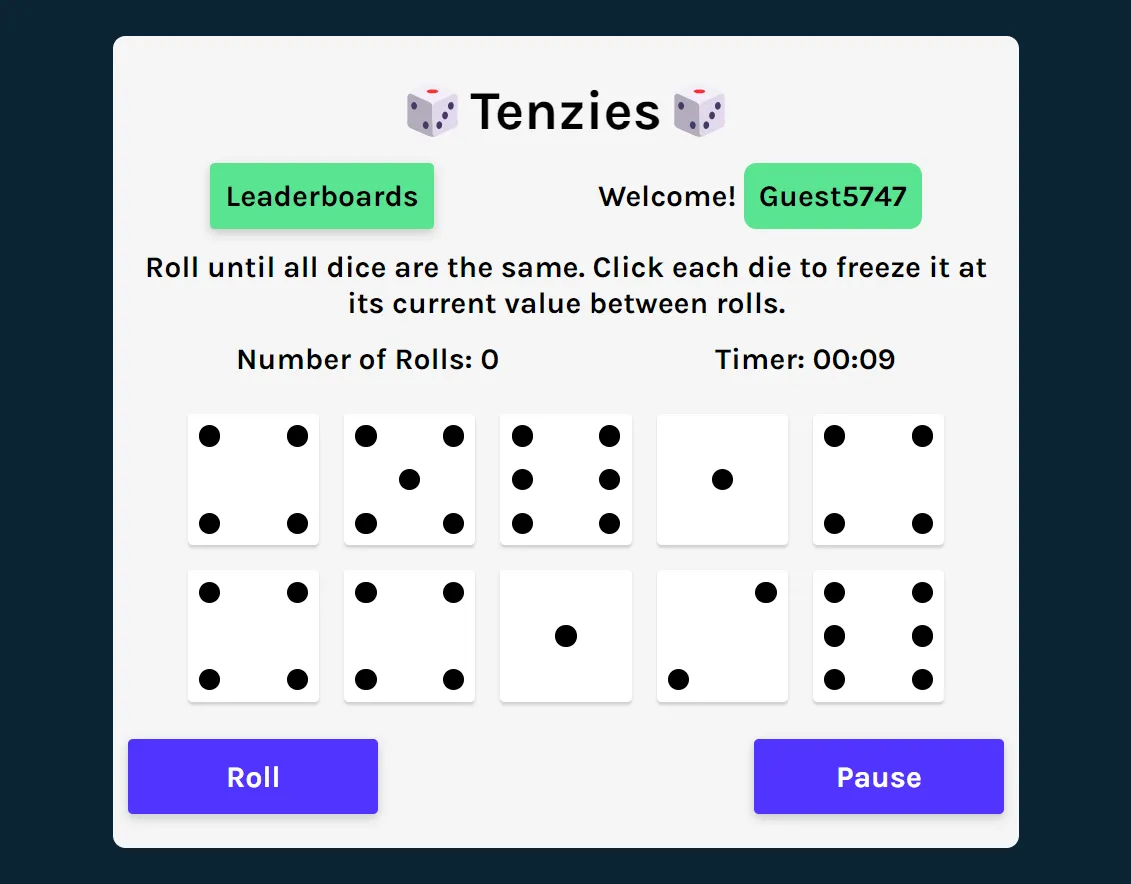 Tenzies Project
